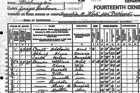 brown-1920-census Gray's Harbor Co WA